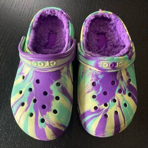 Crocs Kids Clog Shoes Size Purple Green